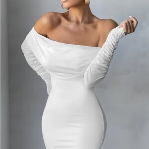 Club London Off-Shoulder White Dress
